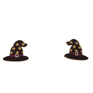 Witch Hat Earrings with Stars